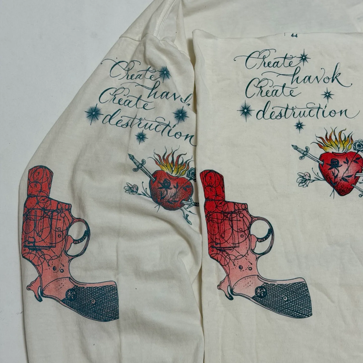 Printing proofing SAINT Mxxxxxx × Dr. Woo DW_LS TEE/TATTOO/WHT Dr.Woo joint model TATOO tattoo long sleeve off-white S-XL